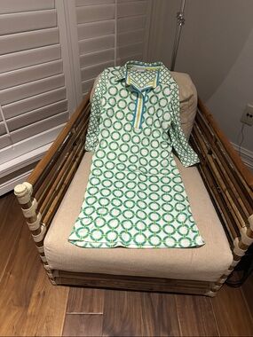 Gretchen Scott Designs Green and Blue Geometric Shift Dress